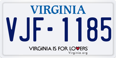 VA license plate VJF1185