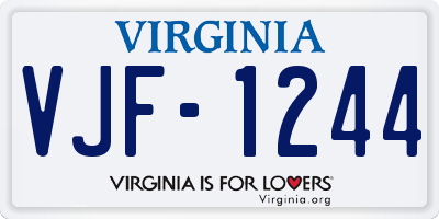 VA license plate VJF1244