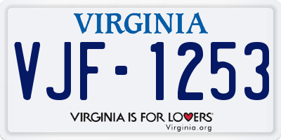 VA license plate VJF1253