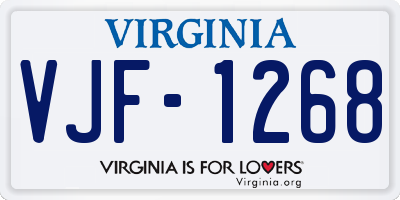 VA license plate VJF1268