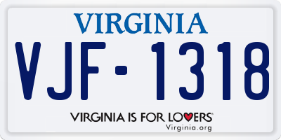 VA license plate VJF1318