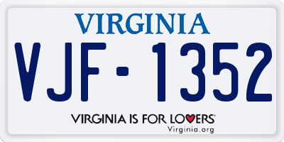 VA license plate VJF1352