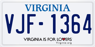 VA license plate VJF1364