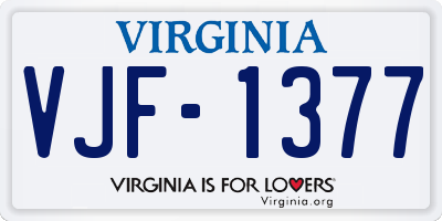 VA license plate VJF1377