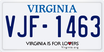 VA license plate VJF1463