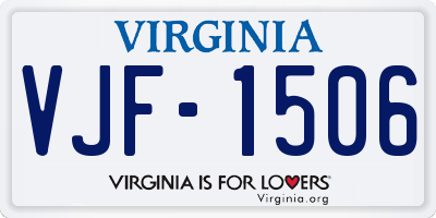 VA license plate VJF1506