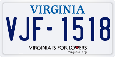 VA license plate VJF1518