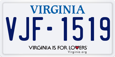VA license plate VJF1519