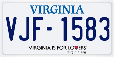 VA license plate VJF1583