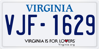 VA license plate VJF1629