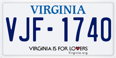 VA license plate VJF1740