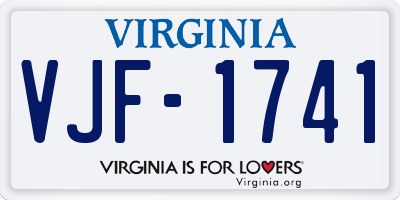 VA license plate VJF1741