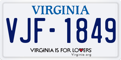 VA license plate VJF1849