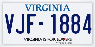 VA license plate VJF1884