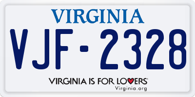 VA license plate VJF2328