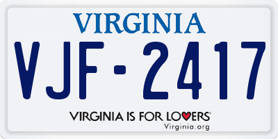 VA license plate VJF2417