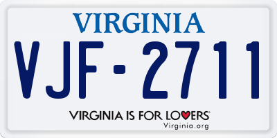 VA license plate VJF2711