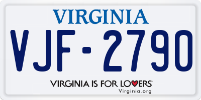 VA license plate VJF2790