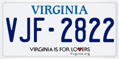 VA license plate VJF2822