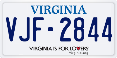 VA license plate VJF2844