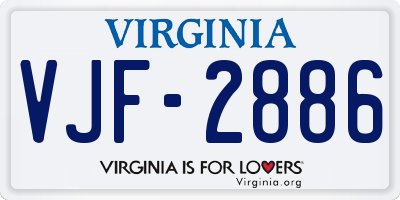 VA license plate VJF2886