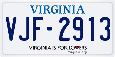 VA license plate VJF2913