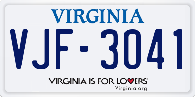 VA license plate VJF3041
