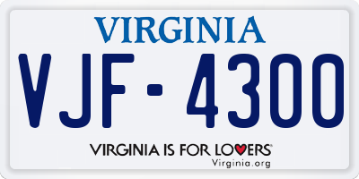 VA license plate VJF4300