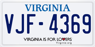 VA license plate VJF4369