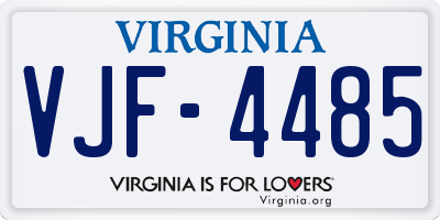 VA license plate VJF4485