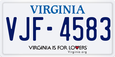 VA license plate VJF4583