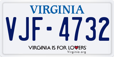 VA license plate VJF4732
