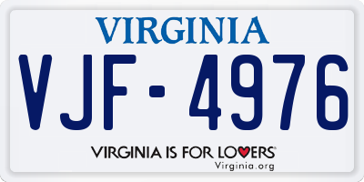 VA license plate VJF4976