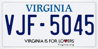 VA license plate VJF5045