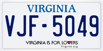 VA license plate VJF5049