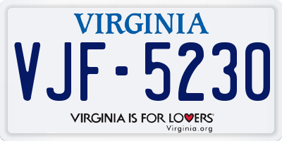 VA license plate VJF5230