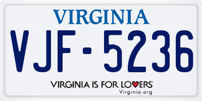 VA license plate VJF5236