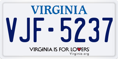 VA license plate VJF5237