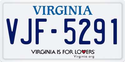 VA license plate VJF5291