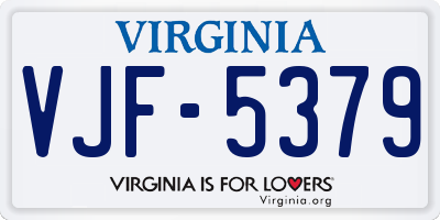 VA license plate VJF5379