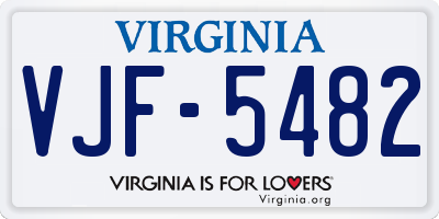 VA license plate VJF5482