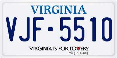 VA license plate VJF5510