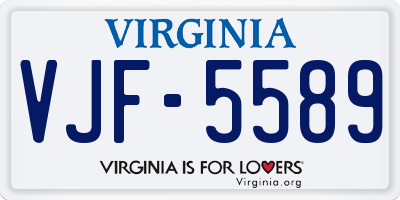 VA license plate VJF5589