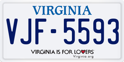 VA license plate VJF5593