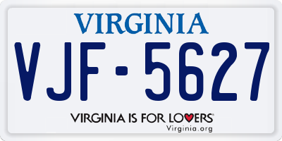 VA license plate VJF5627