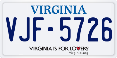 VA license plate VJF5726