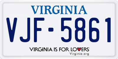 VA license plate VJF5861