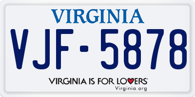 VA license plate VJF5878