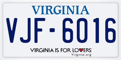 VA license plate VJF6016