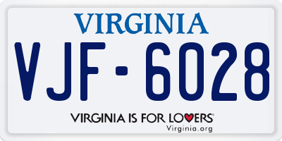 VA license plate VJF6028